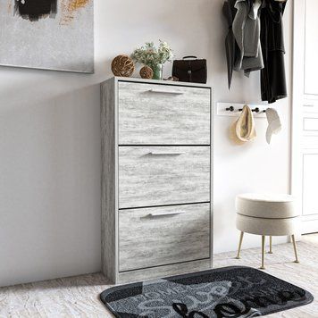 Тумба для обуви Moreli ST0021 Ш590/В1200/Г280 Дуб сонома-Белый