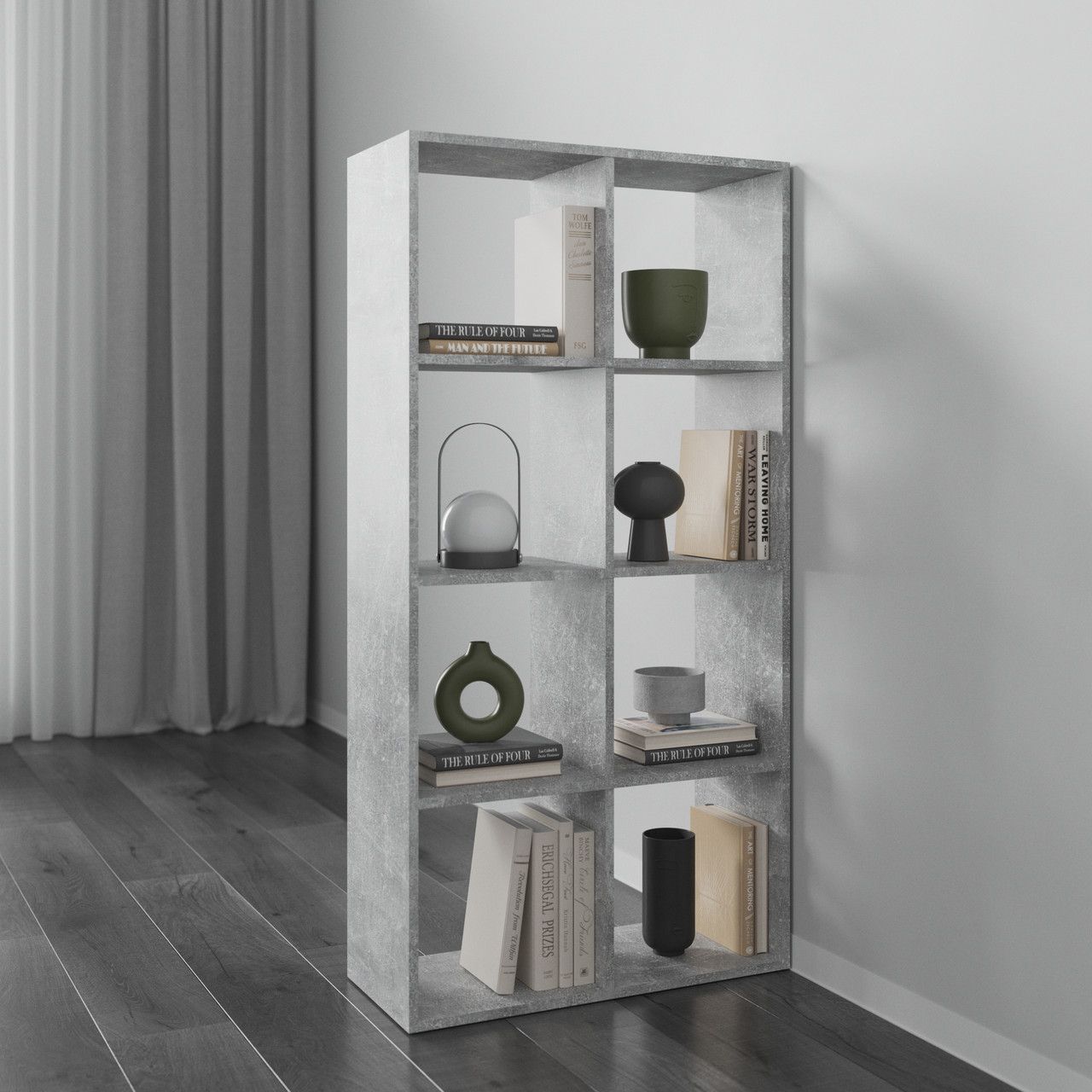 Стелаж VAYS M-10, книжкова полиця на 8 комірок, ЛДСП, 72&times;29&times;143 см - для дому, офісу, дитячої або вітальні