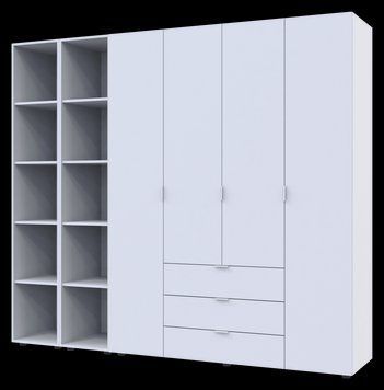 Комплект Doros Гелар с 2 Этажерками Белый 4 ДСП 231.4х49.5х203.4 (42005039)