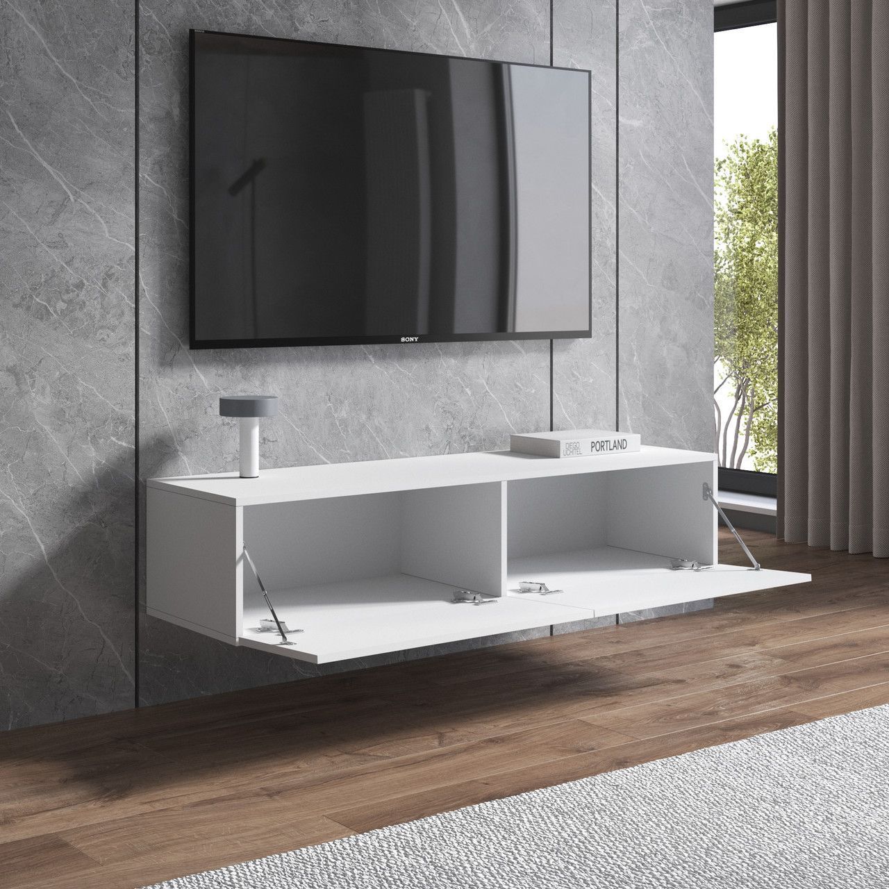 Тумба под телевизор VAYS, навесная тумбочка M-18