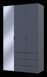 Шкаф для одежды Doros Гелар Графит 2ДСП/Зеркало 116.5х49.5х203.4 (42002155) 1