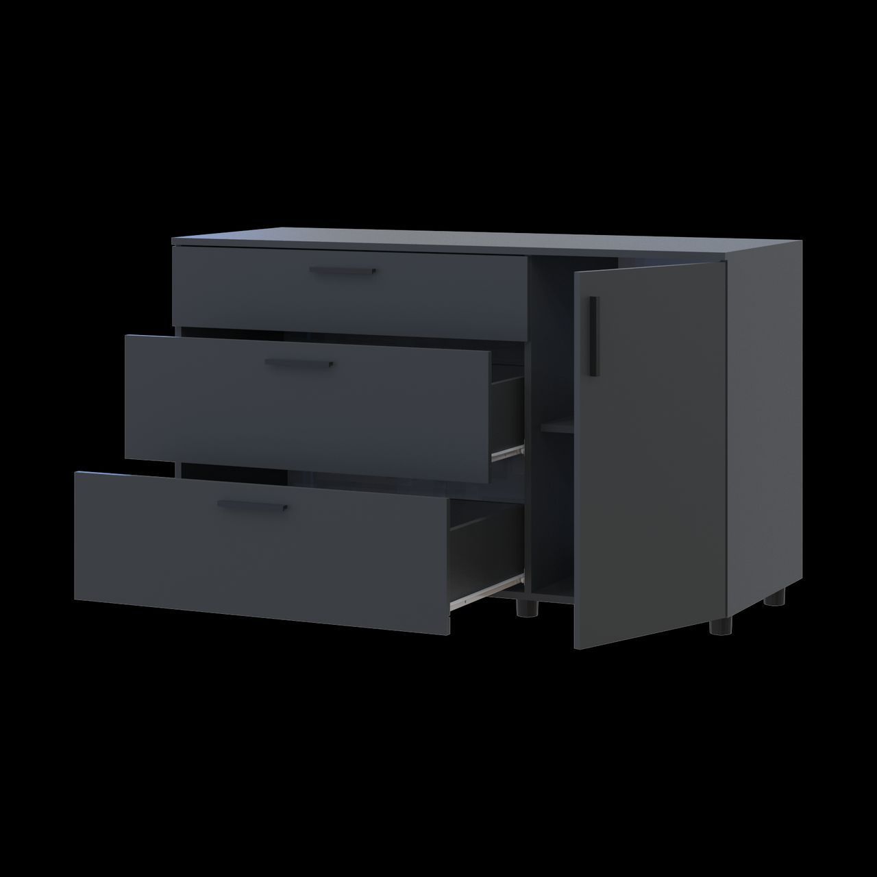 Комод Doros Торн Антрацит 3Ш/1Д 135х51.6х80 (41510185)