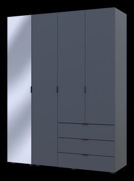 Шафа для одягу Doros Гелар Графіт 3ДСП/Дзеркало 155х49.5х203.4 (42002158)