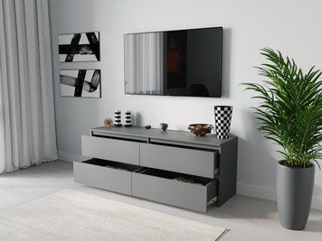 ТВ тумба Moreli T-223 Ш1400/В530/Г400 Дуб сонома-Белый