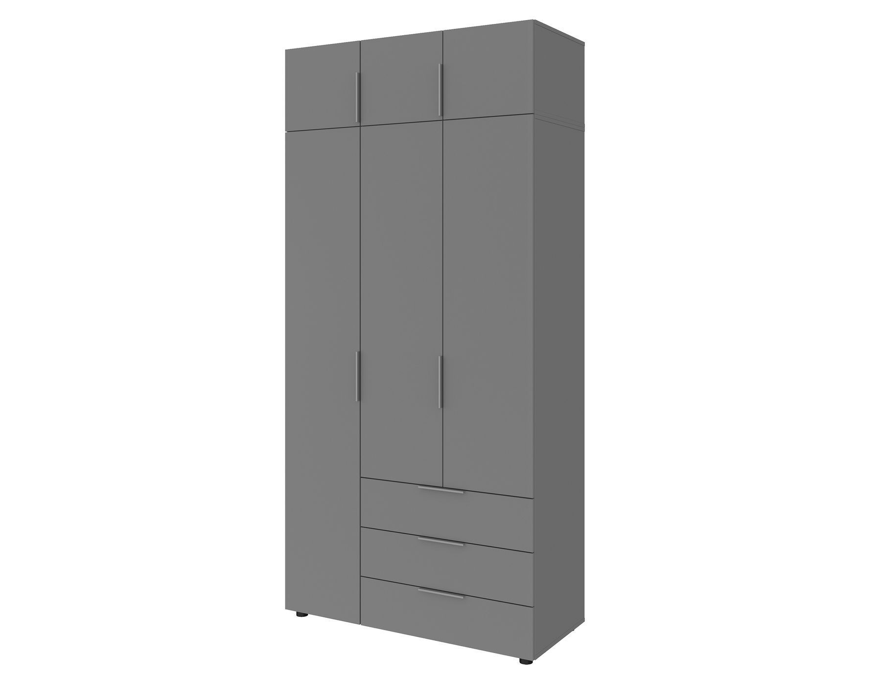 Шкаф Асти-3 + Антресоль Даск Графит ш1162/г495/в2400