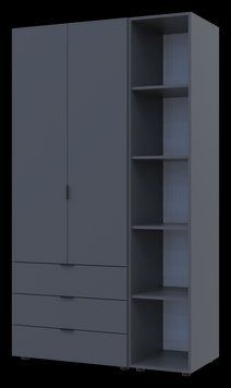 Комплект Doros Гелар с Этажеркой Графит 2 ДСП 115.7х49.5х203.4 (42005054)