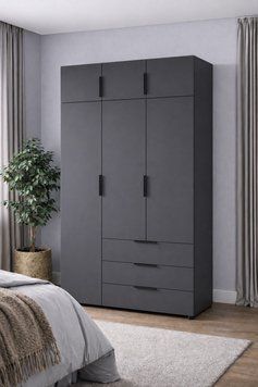 Шкаф Асти-3 + Антресоль Даск Графит ш1162/г495/в2400