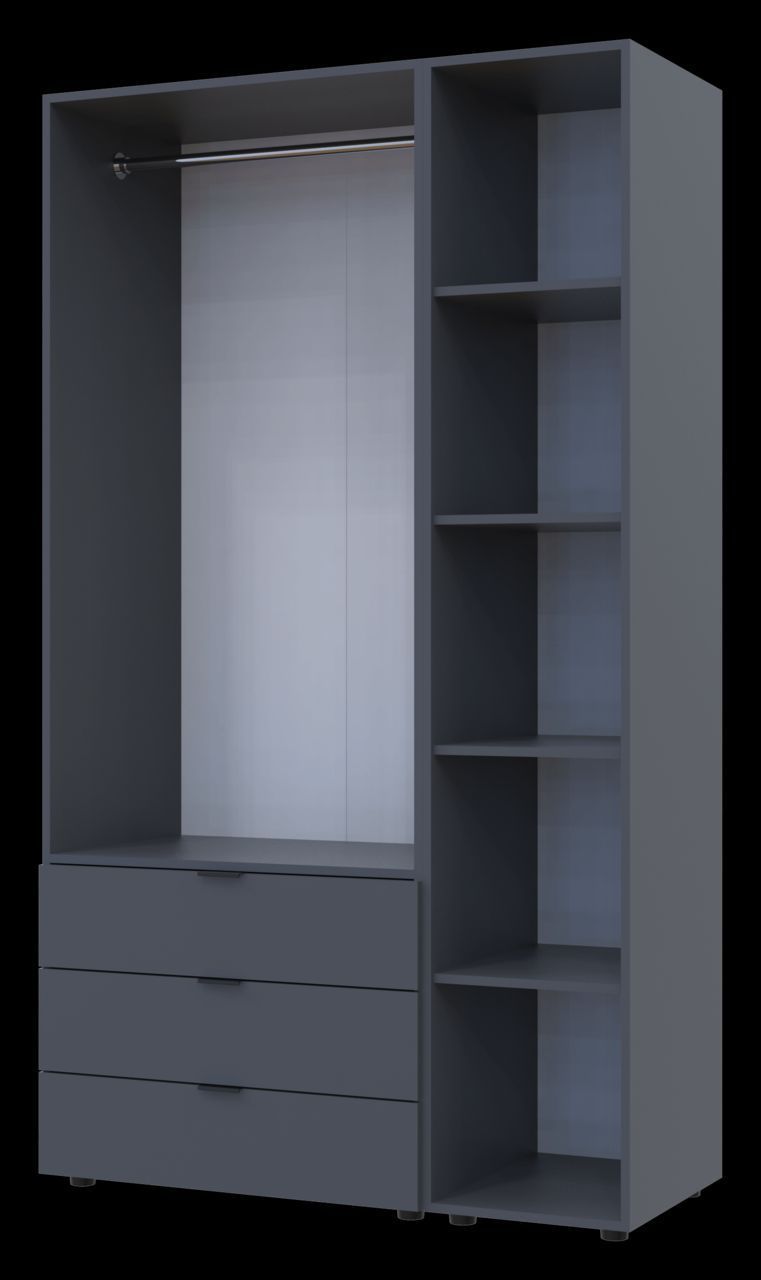 Комплект Doros Гелар с Этажеркой Графит 2 ДСП 115.7х49.5х203.4 (42005054)
