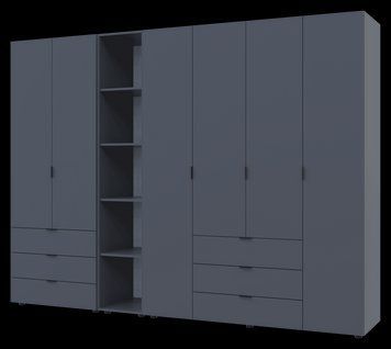 Комплект Doros Гелар с Этажеркой Графит 2+4 ДСП 270.7х49.5х203.4 (42005058)