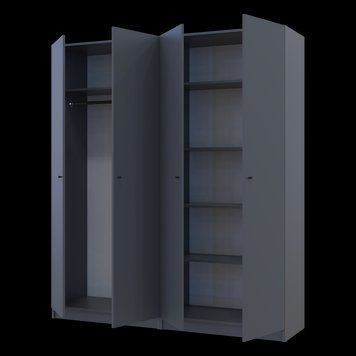 Комплект Doros Промо с полками Графит 2+2 ДСП 180х48х204 (44900289)