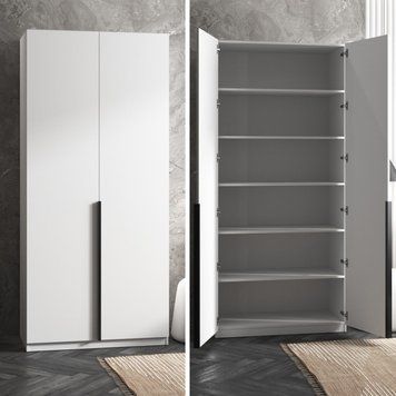 Шафа для одягу VAYS M-26, з полицями, ЛДСП, 100&times;50&times;220 см - для спальні, вітальні, передпокою