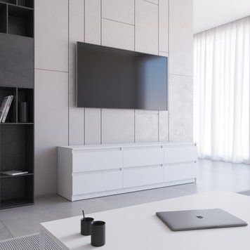Тумба под телевизор VAYS R-12, 6 ящиков без ручек, ЛДСП, 180&times;40&times;53 см