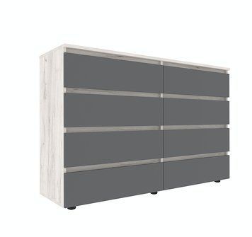 Комод STEVE 1400*400*909 Дуб Крафт Білий/Графітовий