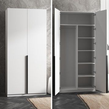 Шафа для одягу VAYS M-27, з штангою та полицями, ЛДСП, 100&times;50&times;220 см - для спальні, вітальні, передпокою