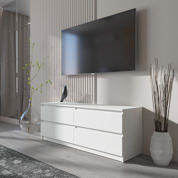 Тумба под телевизор VAYS R-6, 4 ящика без ручек, ЛДСП, 140&times;40&times;53 см